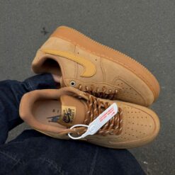 Giay Nike AF1 Low Flax Wheat Nau Da Bo Giày Nike AF1 Low Flax Wheat Nâu Da Bò
