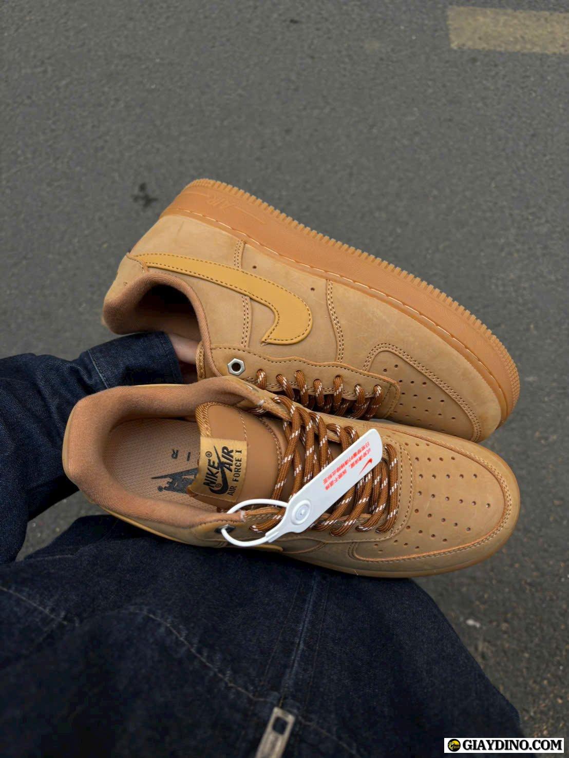 Giày Nike AF1 Low Flax Wheat Nâu Da Bò Giày Nike AF1 Low Flax Wheat Nâu Da Bò