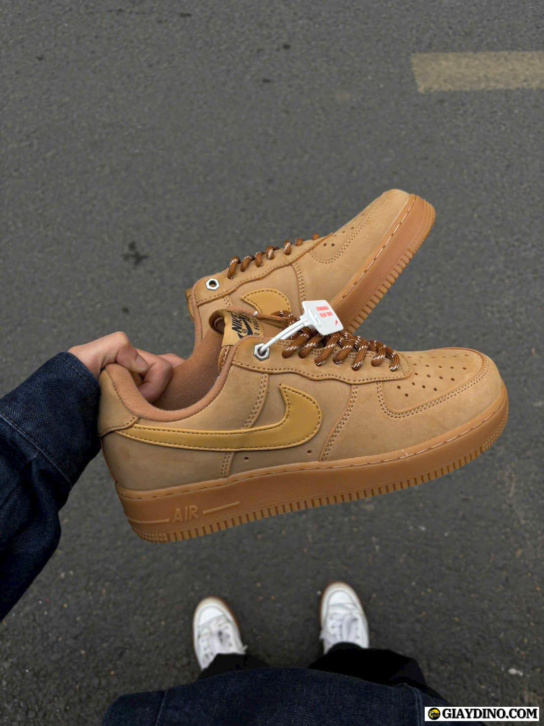 Giày Nike Air Force 1 Low Flax Wheat Nâu Da Bò Giày Nike Air Force 1 Low Flax Wheat Nâu Da Bò