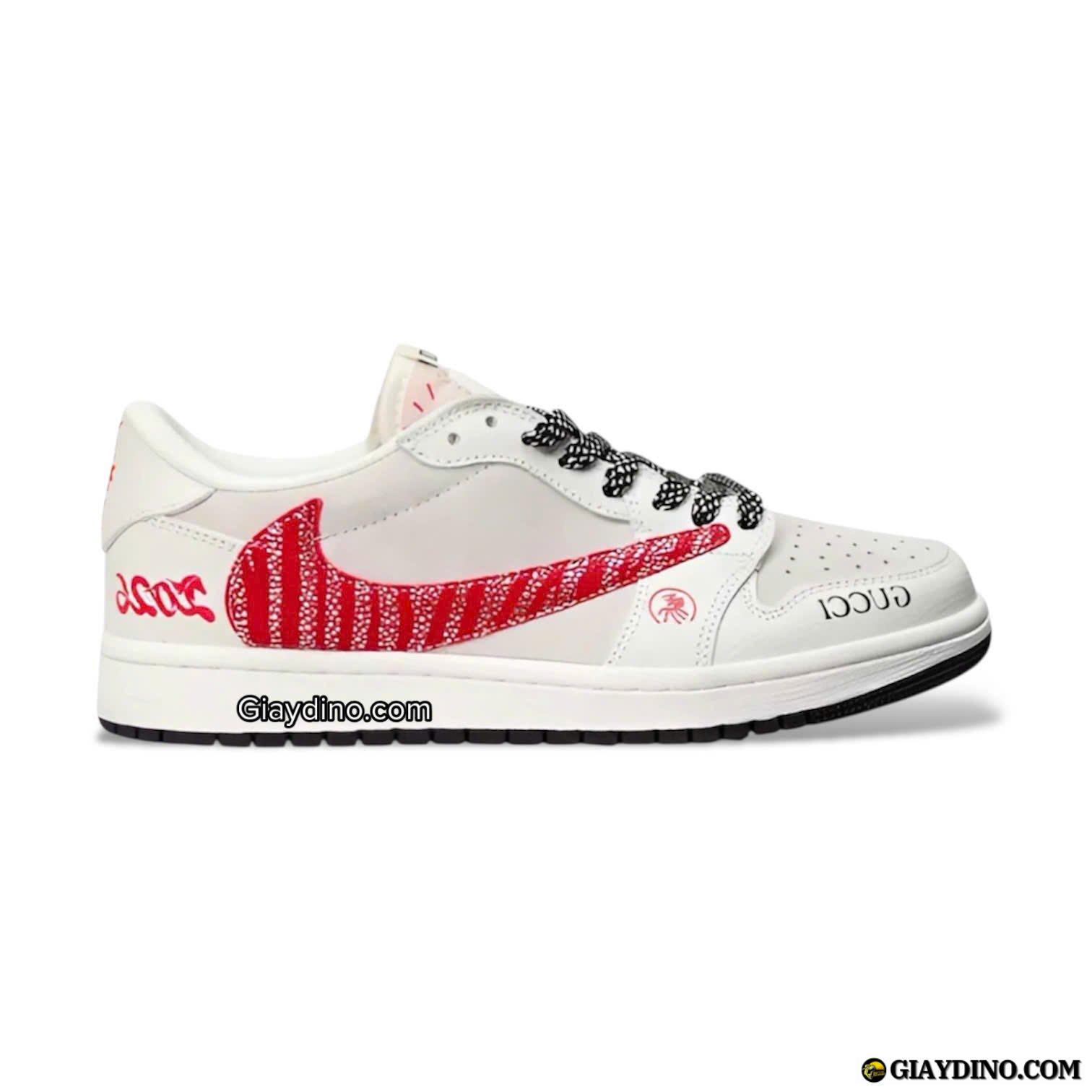Giay Nike Air Jordan 1 Low Travis Scott GC 2026 White Red Like Auth Giày Nike Air Jordan 1 Low Travis Scott GC 2026 White Red Like Auth