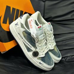 Giay Nike Air Jordan 1 Low Travis Scott x LV White Cream Denim Blue Giày Nike Air Jordan 1 Low Travis Scott x LV White Cream Denim Blue