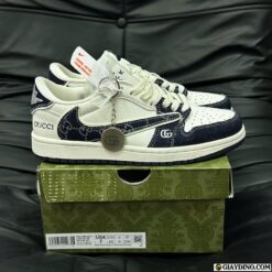 Giay Nike Air Jordan Low Travis Gucci Denim White Navy Giày Nike Air Jordan Low Travis Gucci Denim White Navy