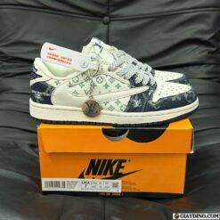 Giay Nike Air Jordan Low Travis LV Denim Navy Blue White Giày Nike Air Jordan Low Travis LV Denim Navy Blue White