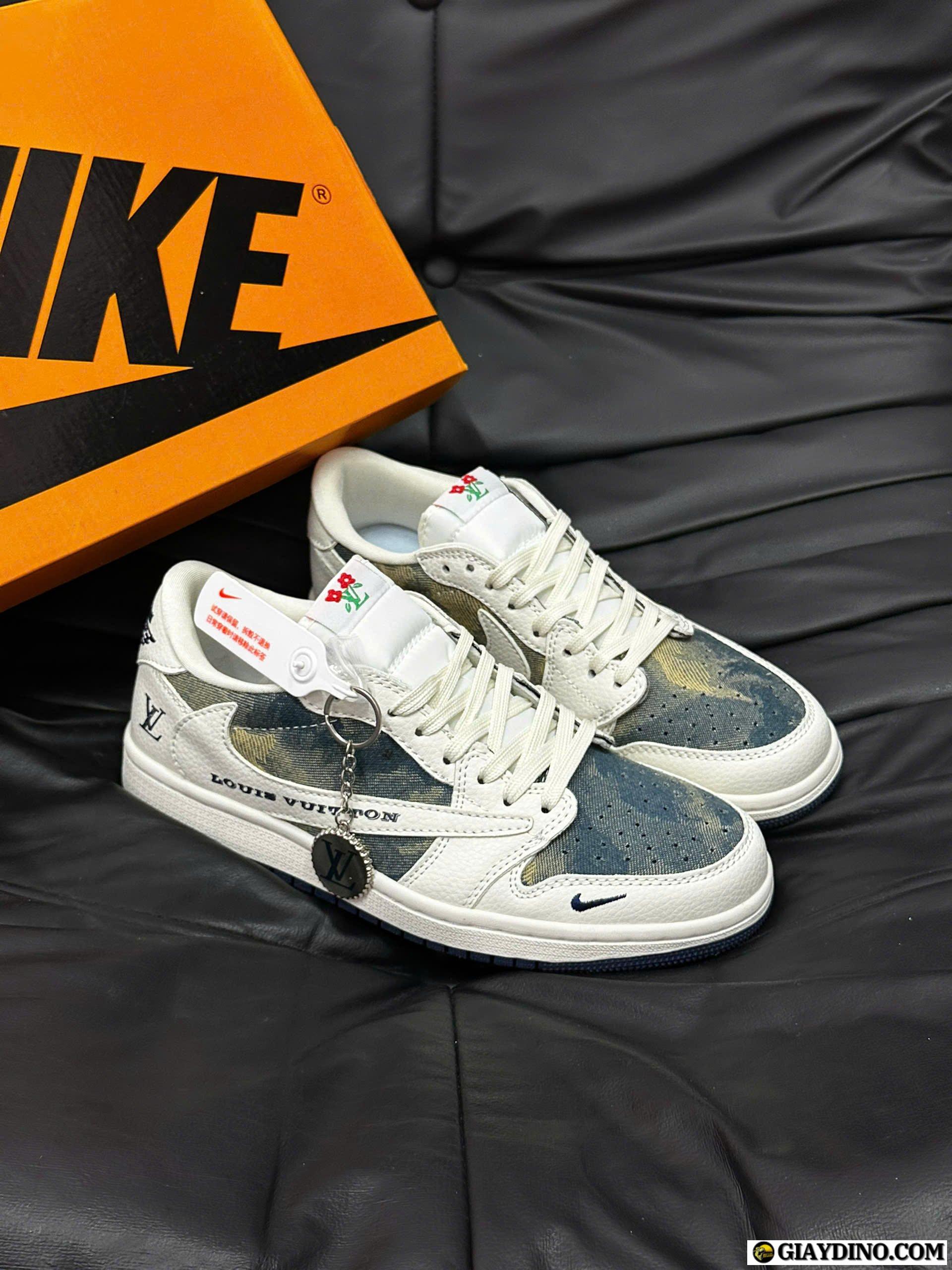 Giày Nike Air Jordan Low Travis LV White Cream Denim Blue Giày Nike Air Jordan Low Travis LV White Cream Denim Blue
