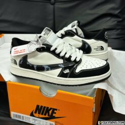 Giay Nike Air Jordan Low Travis The North Face Trang Den White Black Giày Nike Air Jordan Low Travis The North Face Trắng Đen White Black