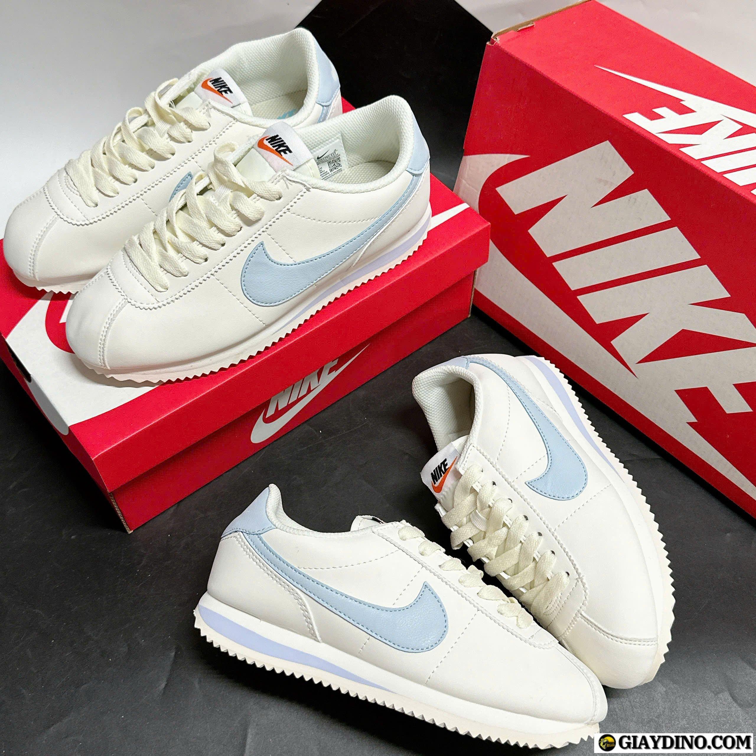 Giày Nike Cortez White Blue Trắng Xanh Giày Nike Cortez White Blue Trắng Xanh