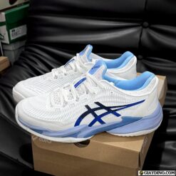 Giay Pickleball Asics Court FF 3 Novak Trang Xanh Giày Pickleball Asics Court FF 3 Novak Trắng Xanh