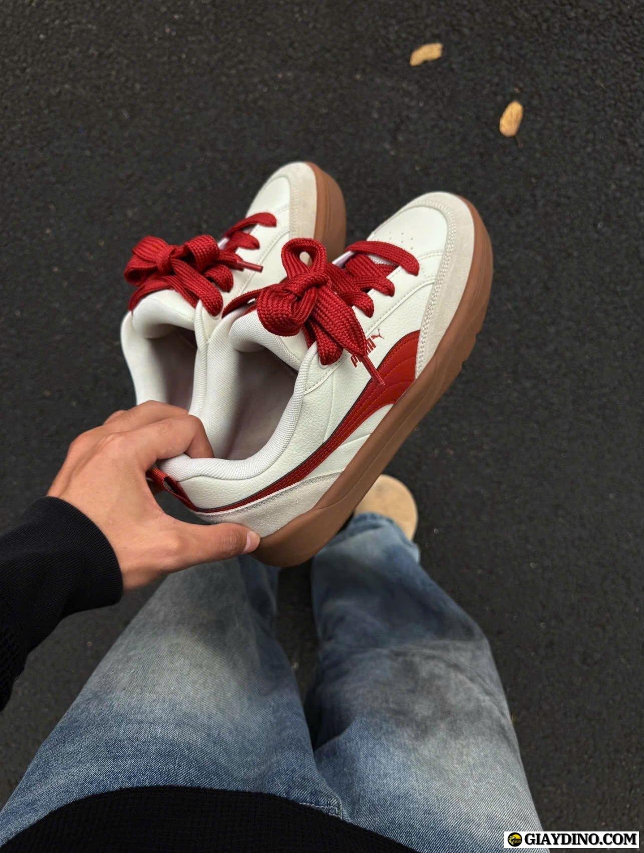 Giày Puma Park Life Style OG Trắng Đỏ Đế Nâu Giày Puma Park Life Style OG Trắng Đỏ Đế Nâu