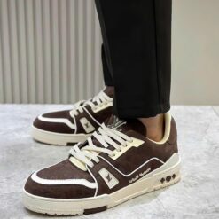 Giay LV Trainer Mocha White Giày LV Trainer Mocha White