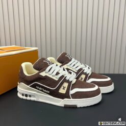 Giay Louis Vuitton LV Trainer Mocha Cream Giày Louis Vuitton LV Trainer Mocha Cream