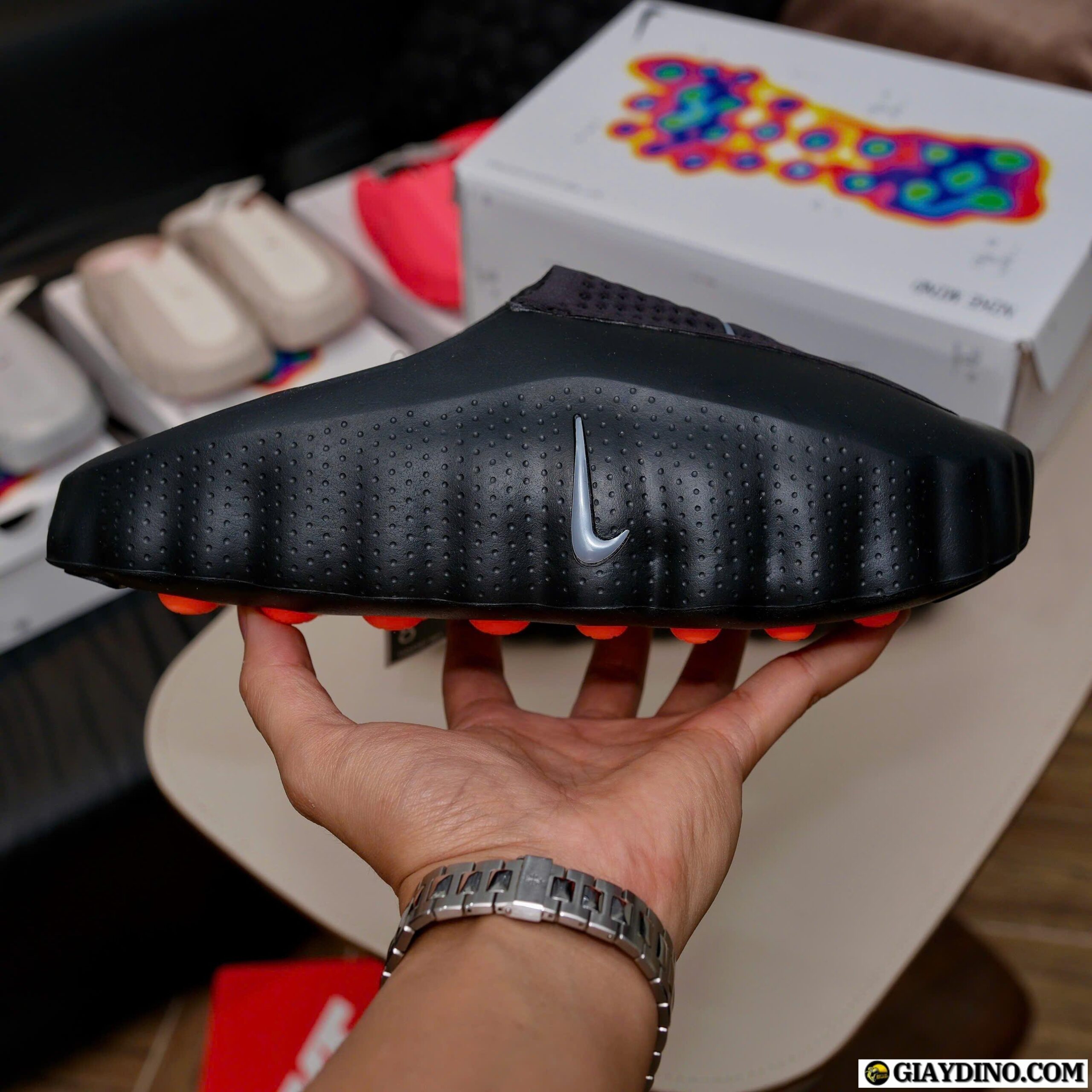 Dép Nike Mind 001 Black Đen Cam Dép Nike Mind 001 Black Đen Cam