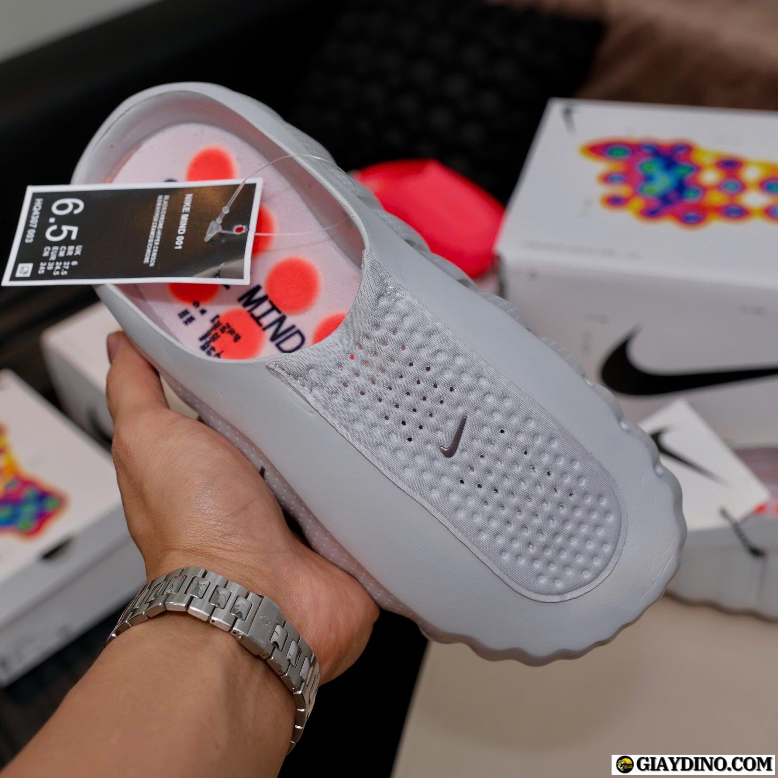 Dép Nike Mind 001 Xám Slide Light Smoke Grey Dép Nike Mind 001 Xám Slide Light Smoke Grey