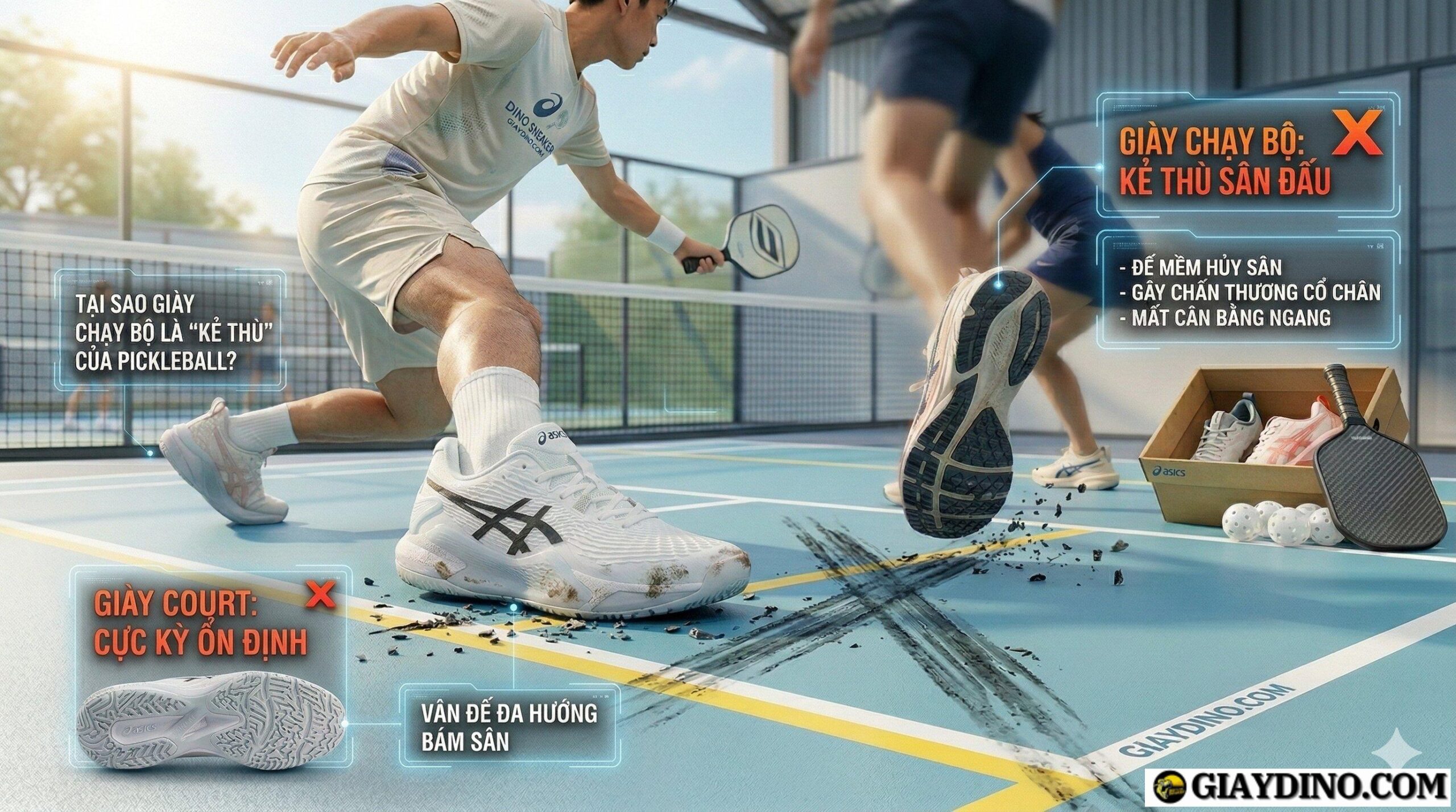 Gemini Generated Image 1fmohw1fmohw1fmo scaled Tại sao giày chạy bộ là "kẻ thù" của sân Pickleball?