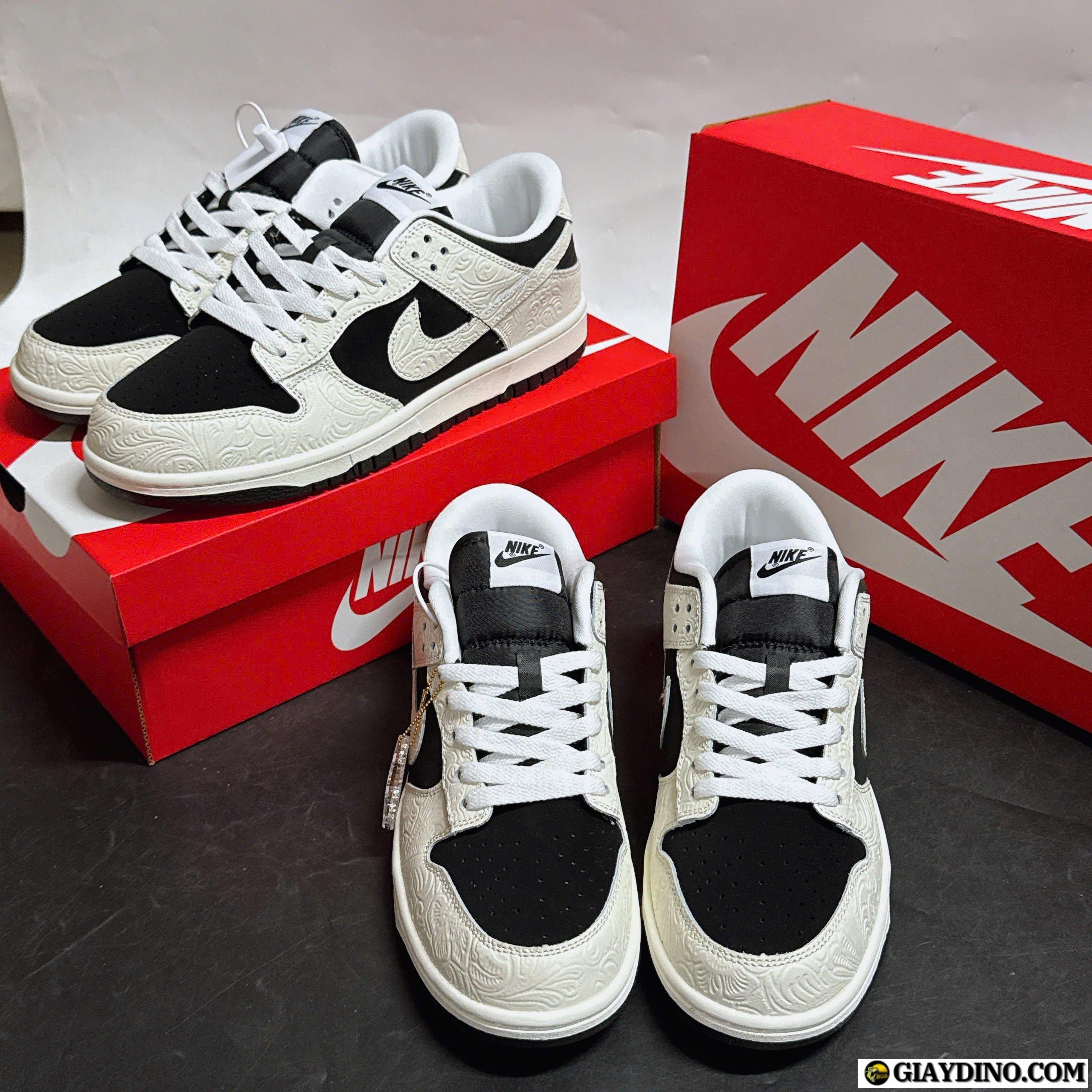 Giày Dunk Low Embossed Baroque Black White Trắng Đen Giày Dunk Low Embossed Baroque Black White Trắng Đen