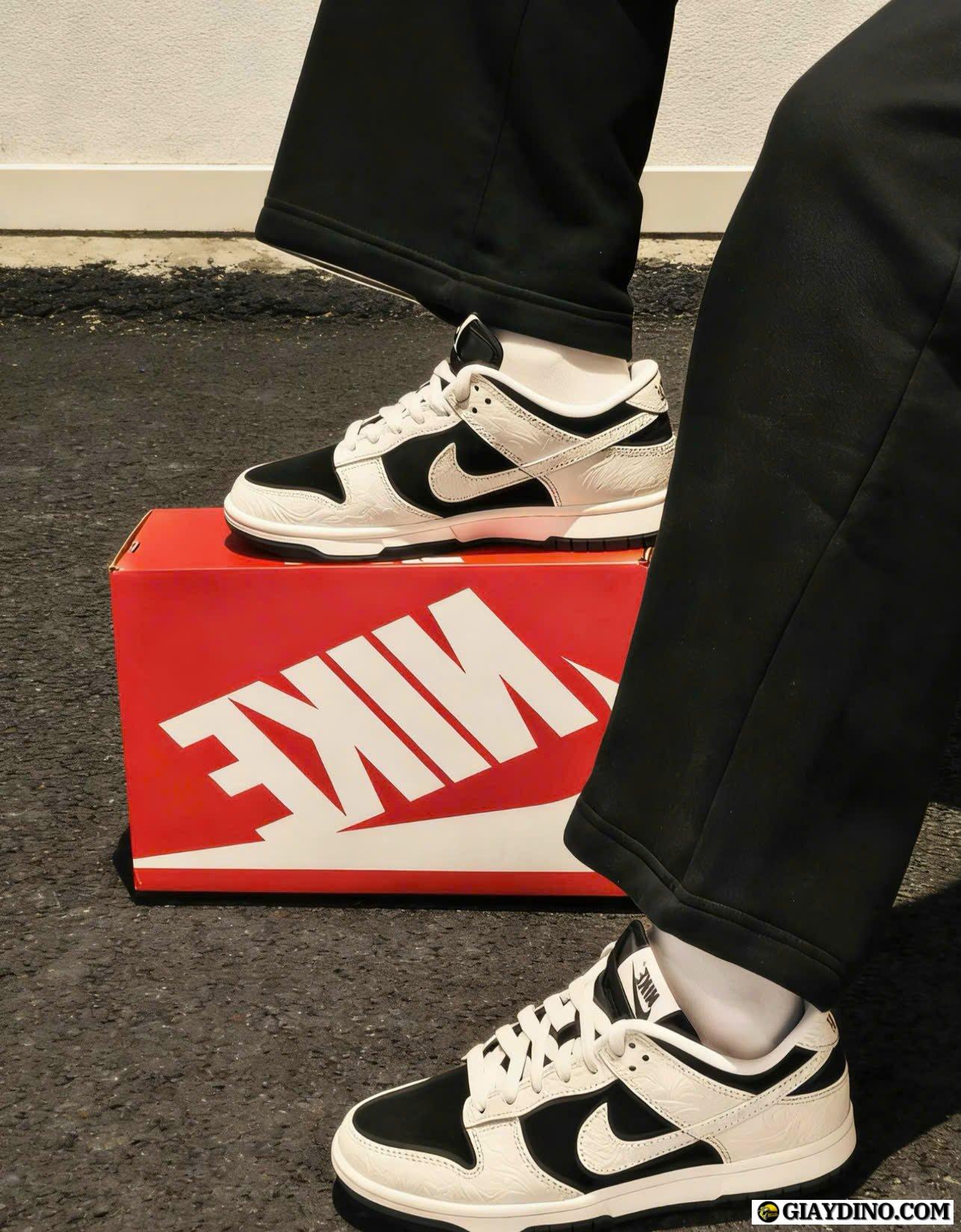 Giày Nike Dunk Embossed Baroque Black White Trắng Đen Giày Nike Dunk Embossed Baroque Black White Trắng Đen