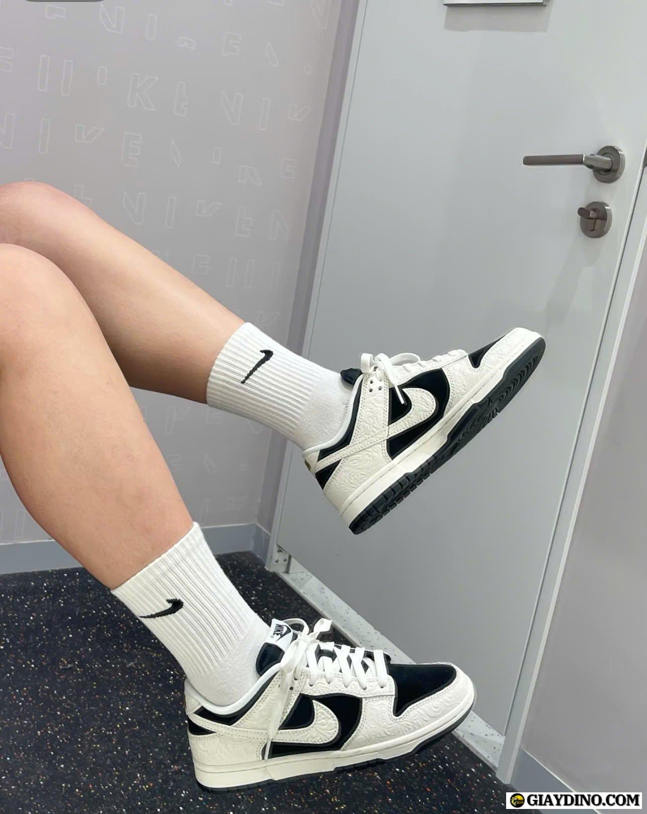 Giày Nike Dunk Embossed Baroque Trắng Đen Black White Giày Nike Dunk Embossed Baroque Trắng Đen Black White