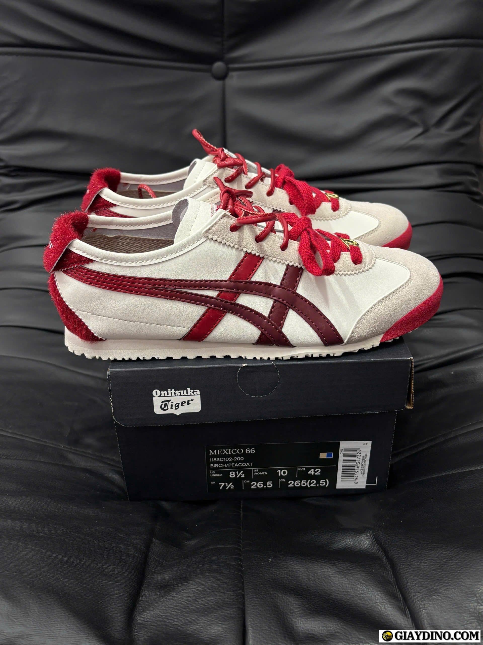 Giày Onitsuka Tiger Mexico 66 Trắng Đỏ Rượu Giày Onitsuka Tiger Mexico 66 Trắng Đỏ Rượu