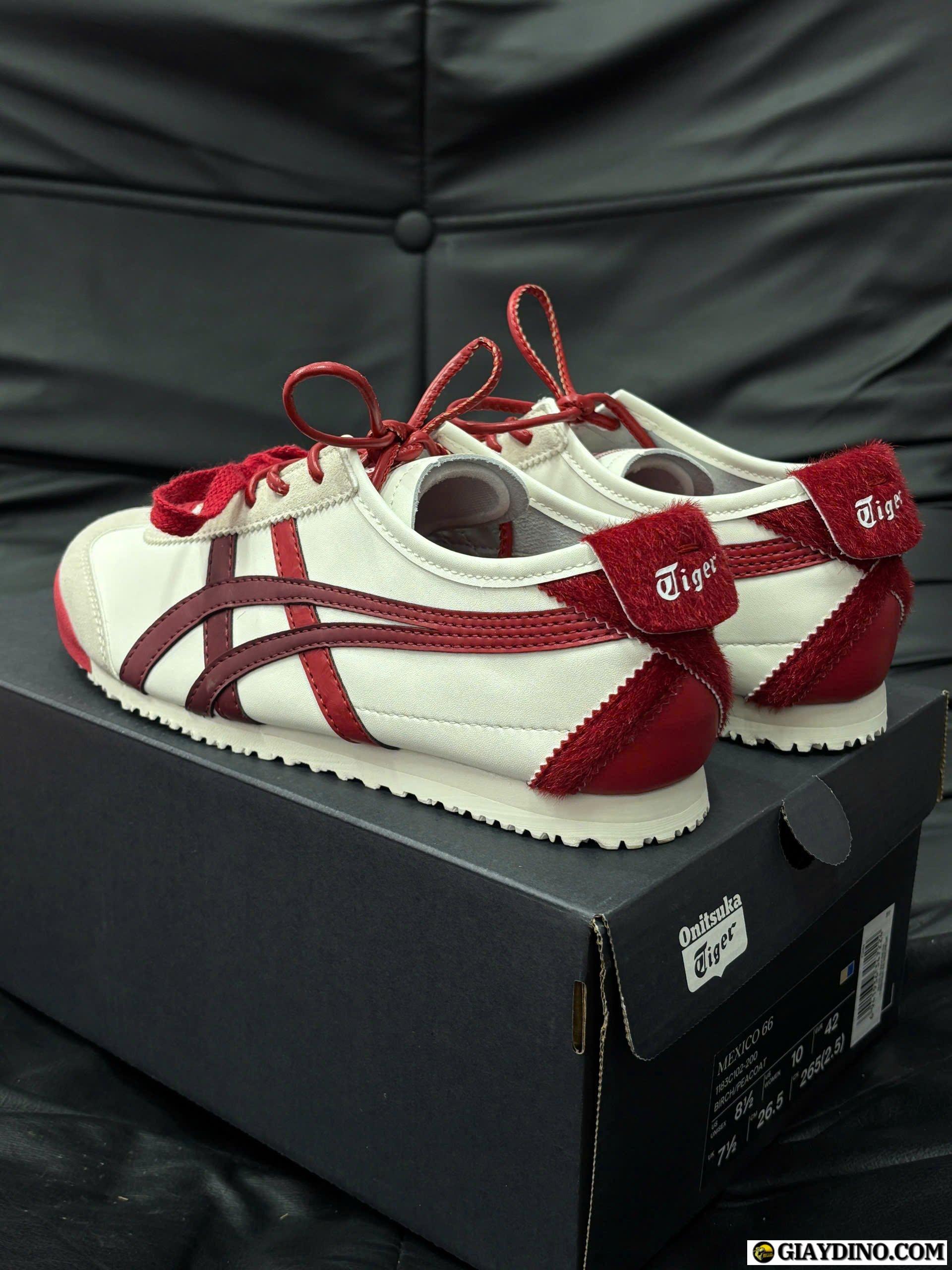 Giày Onitsuka Tiger Mexico 66 White Burgundy Pony Hair Giày Onitsuka Tiger Mexico 66 White Burgundy Pony Hair