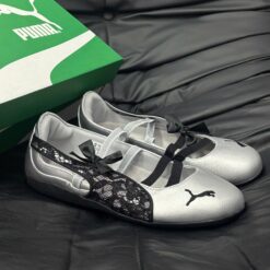 Giay Puma Speedcat Ballet Bac Den Ren Silver Black Lace Balletcore Giày Puma Speedcat Ballet Bạc Đen Ren Silver Black Lace Balletcore