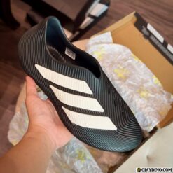 Dep Suc Adidas Purechill Runner Den Soc Trang Core Black Dép Sục Adidas Purechill Runner Đen Sọc Trắng Core Black