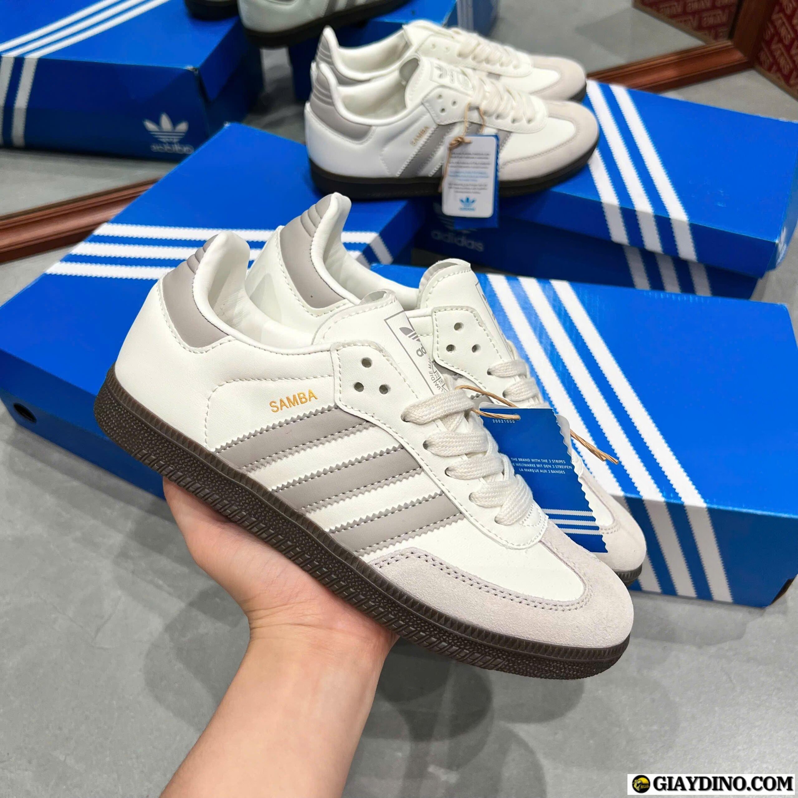 Giày Adidas Samba OG Màu White Gray Giày Adidas Samba OG Màu White Gray