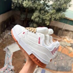 Giay LV Trainer Maxi White Brown Giày LV Trainer Maxi White Brown