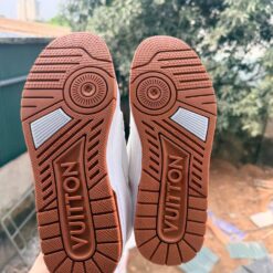 Giay Louis Vuitton Trainer Maxi White Brown Trang De Nau Giày Louis Vuitton Trainer Maxi White Brown Trắng Đế Nâu