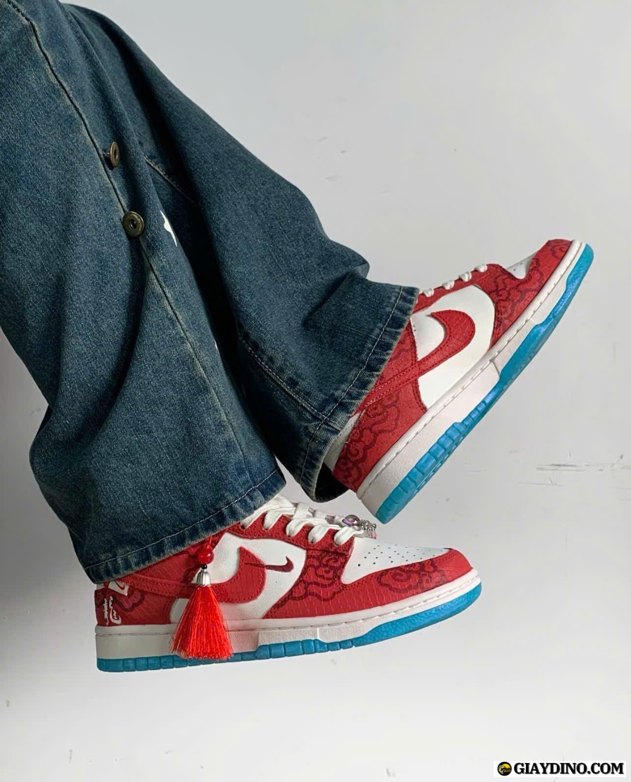 Giày Nike Dunk Low Bản Đặc Biệt Dragon Giày Nike Dunk Low Dragon White Red Blue