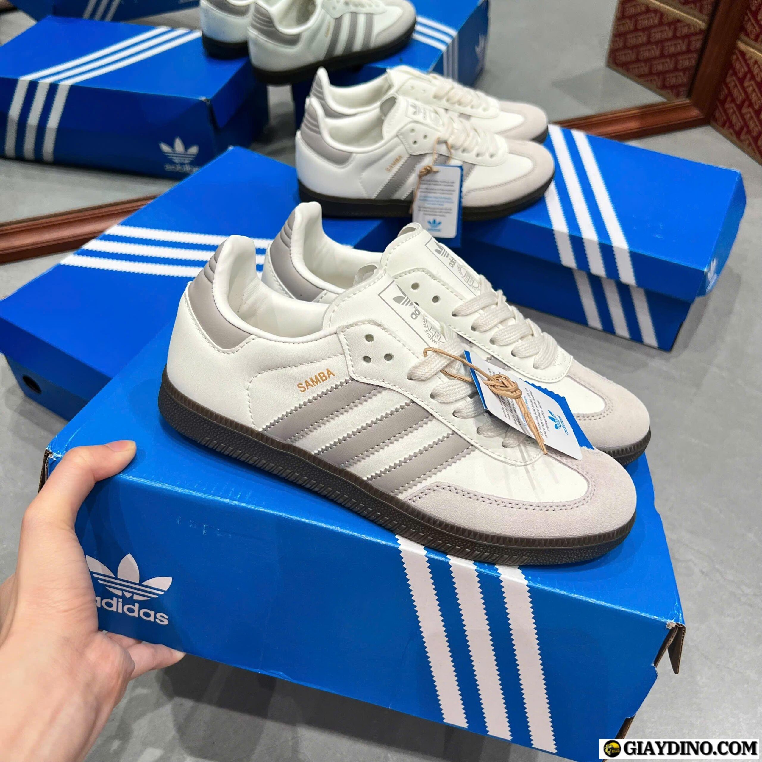 Giày Sneaker Adidas Samba OG White Granite Xám Giày Sneaker Adidas Samba OG White Granite Xám