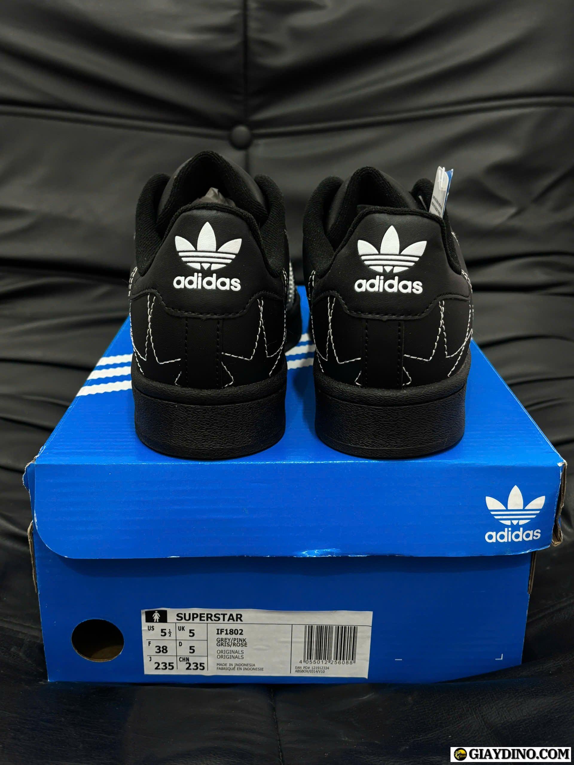 Giày Sneaker Adidas Superstar Core Black Trắng Mũi Sò Giày Sneaker Adidas Superstar Core Black Trắng Mũi Sò