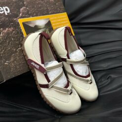 Giay Sneaker Jeep Mary Jane Beige Red Quai Dan Giày Sneaker Jeep Mary Jane Beige Red Quai Dán