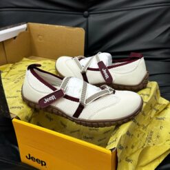 Giay Sneaker Jeep Mary Jane Trang Do De Nau Giày Sneaker Jeep Mary Jane Trắng Đỏ Đế Nâu