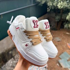 Giay Sneaker LV Trainer Maxi White Brown Giày Sneaker LV Trainer Maxi White Brown