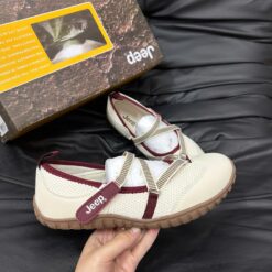 Giay The Thao Jeep Mary Jane Low Top Beige Red Giày Thể Thao Jeep Mary Jane Low Top Beige Red