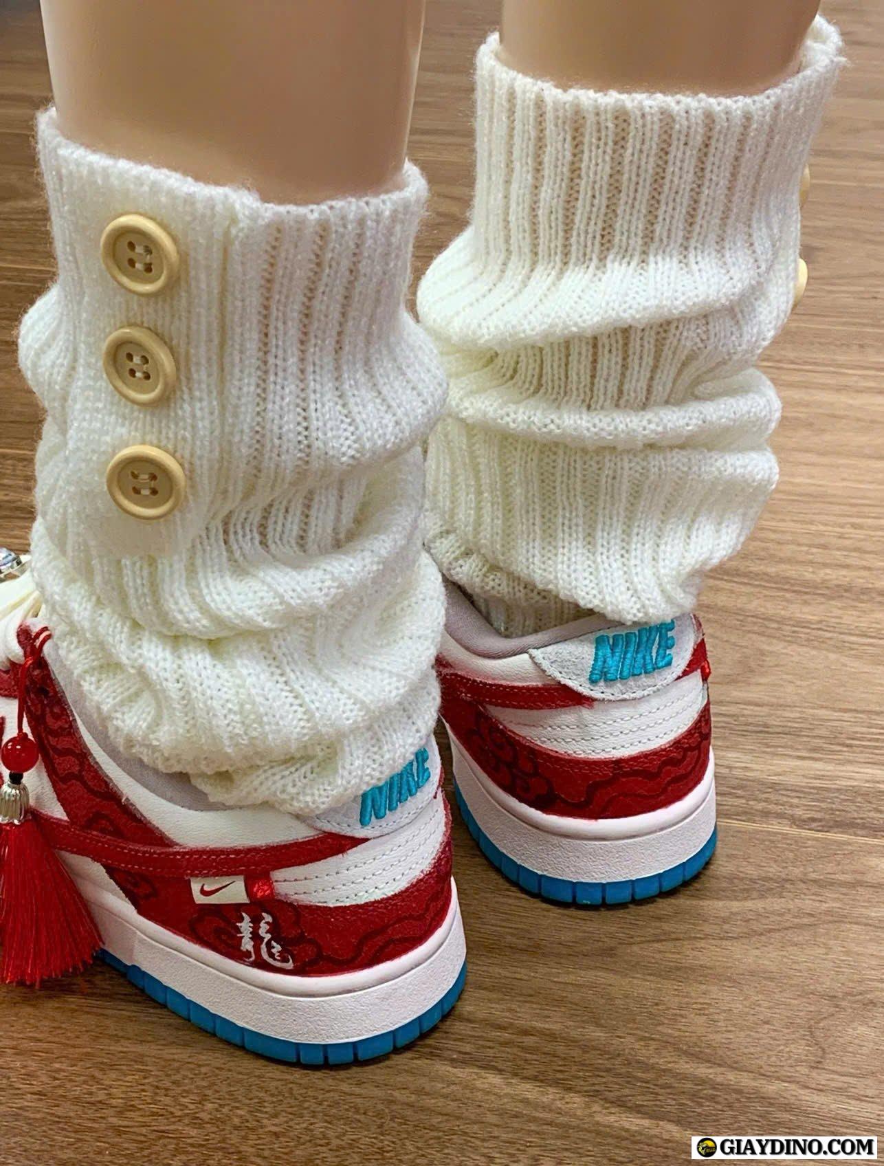 Giày Thể Thao Nike Dunk Low Dragon Đỏ Trắng Đế Blue Giày Thể Thao Nike Dunk Low Dragon Đỏ Trắng Đế Blue