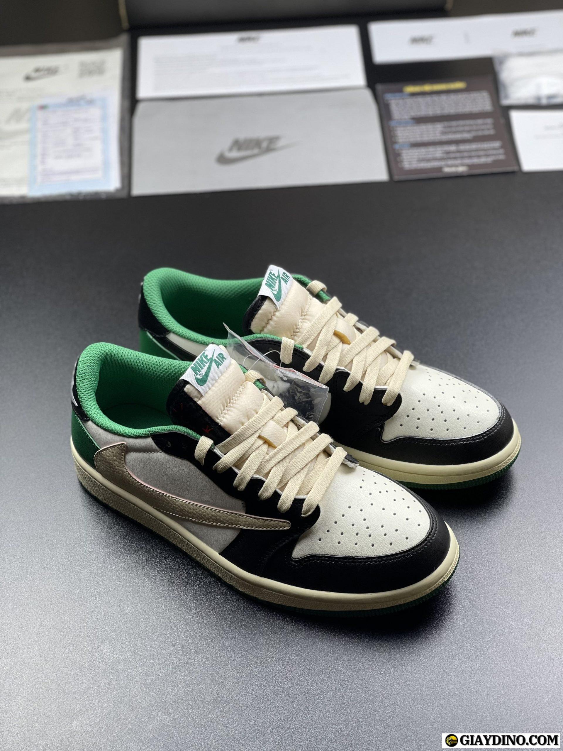 Giay Nike Air Jordan 1 Travis Scott Trang Xanh La scaled 1 Giày Jordan Travis Scott Retro Low Green Black White