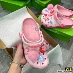 Dep Crocs Loopy Pink Dép Clog Unisex Crocs Classic Loopy Pink