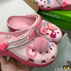 Dep Crocs Loopy Pink Full Box Dép Clog Unisex Crocs Classic Loopy Pink