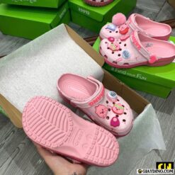 Dep Crocs Loopy Pink Mau Hong Trang Dép Clog Unisex Crocs Classic Loopy Pink