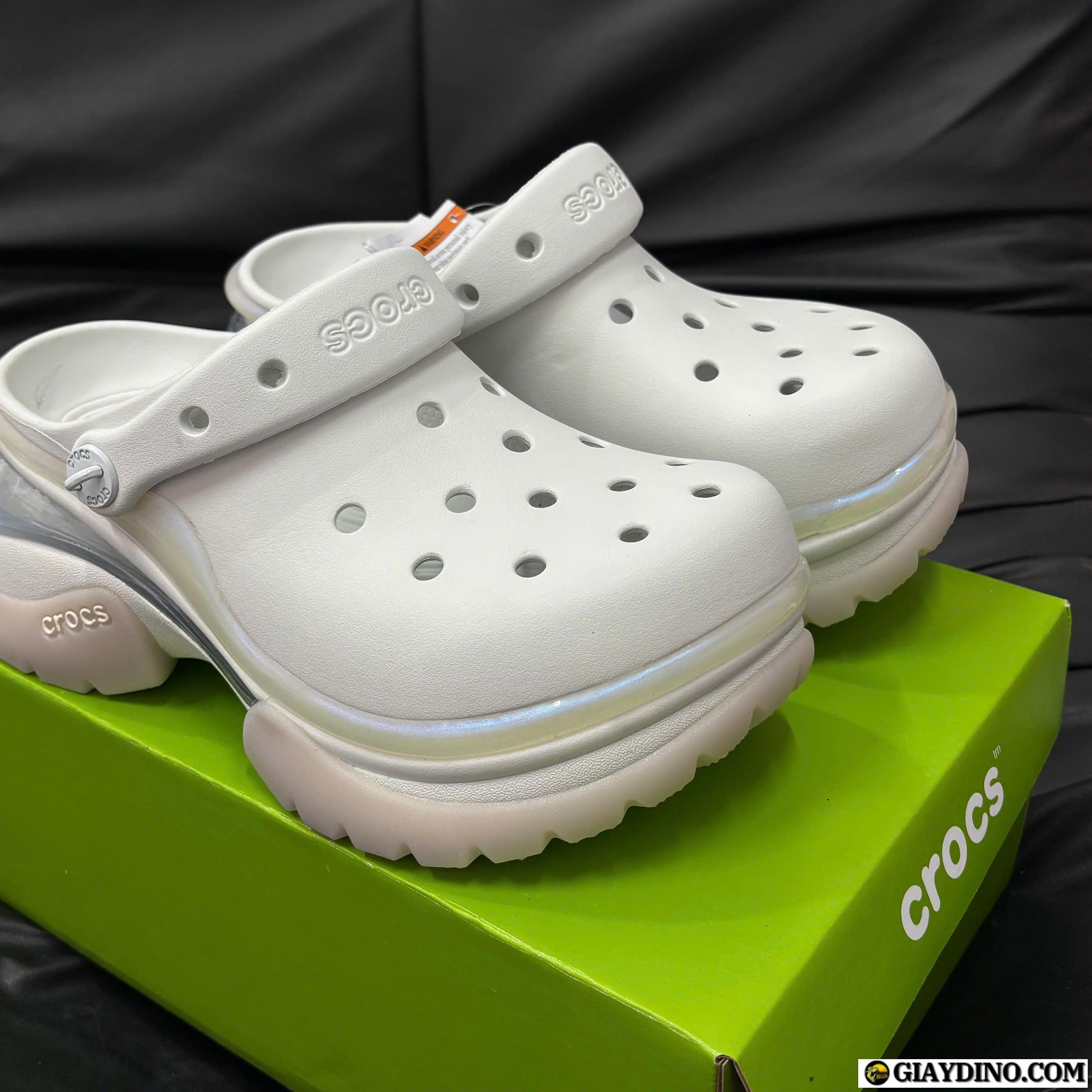 Dep Crocs Super Bae Mau Trang Tim Dép Clog Crocs Super Bae Grape Ice 212811-5DK