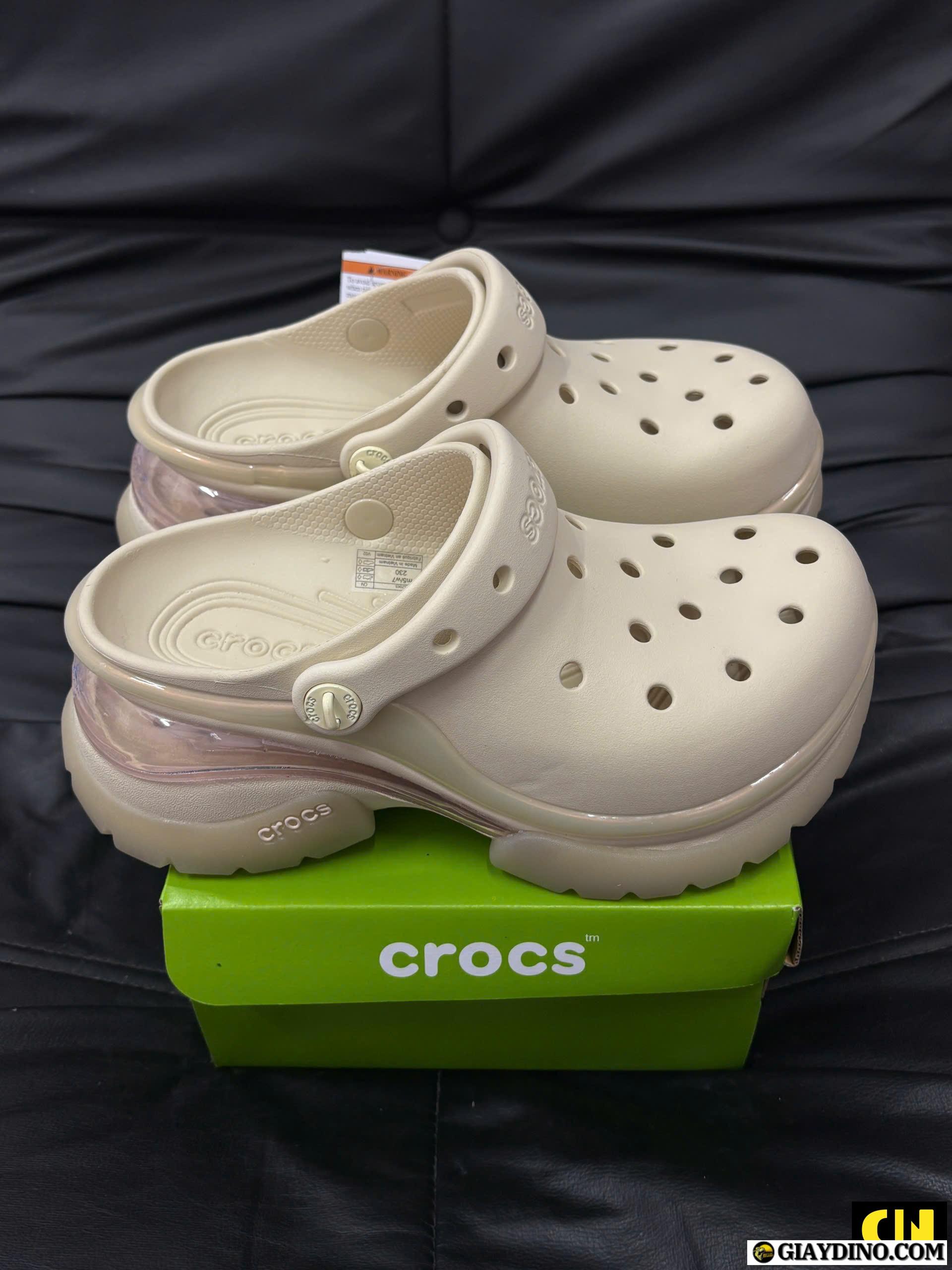 Dep Suc Crocs Super Bae Clog Summit White Trang Kem Dép Crocs Super Bae Clog Summit White 212811-2MD