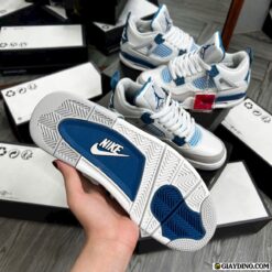 Giay Nike Jordan 4 Mau Xanh Trang Xam Giày Nike Jordan 4 Màu Xanh Trắng Xám