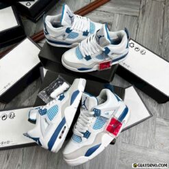 Giay Sneaker Nike Air Jordan 4 Blue Trang Xanh Full Box Giày Sneaker Nike Air Jordan 4 Blue Trắng Xanh Full Box