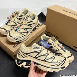 Giay The Thao Salomon XT 6 GTX Safari Phoi Mau Kem Den Giày Thể Thao Salomon XT-6 GTX Safari Phối Màu Kem Đen