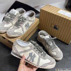 Giay Sneaker MLB NY Yankees Cheese White Mau Trang Xam Giày Sneaker MLB NY Yankees Cheese White Màu Trắng Xám