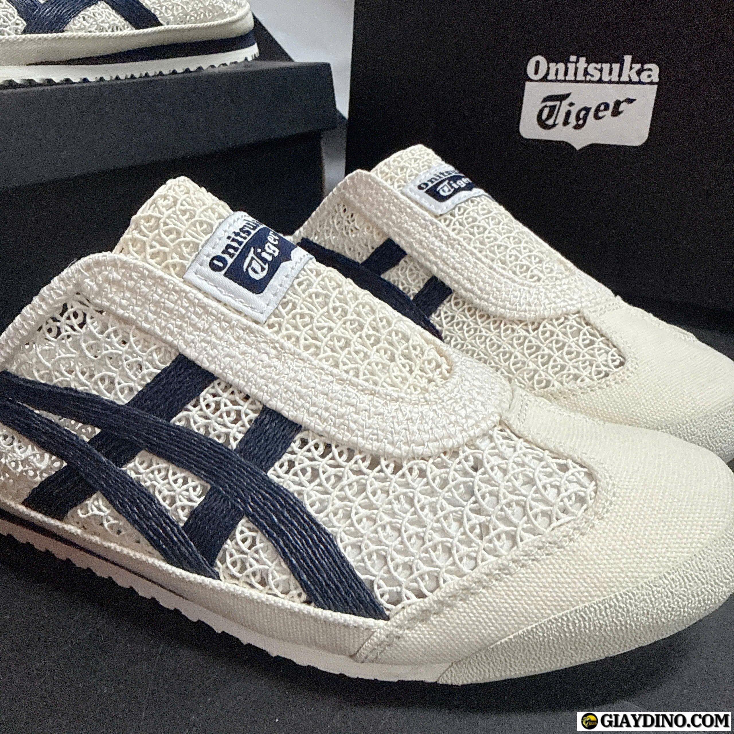 Dép Sục Onitsuka Tiger Mexico 66 Hở Gót Màu Kem Xanh Navy Dép Sục Onitsuka Tiger Mexico 66 Hở Gót Màu Kem Xanh Navy