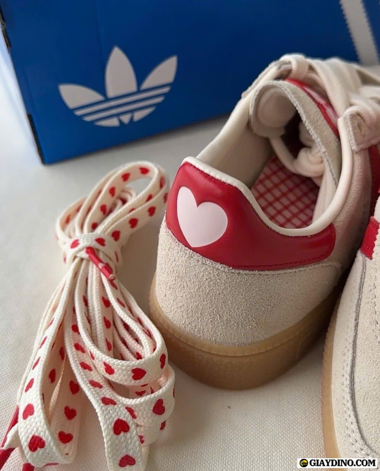 Giày Adidas Originals Handball Spezial Bright Red Kem Đỏ Hồng Gót Tim Giày Adidas Originals Handball Spezial Bright Red Kem Đỏ Hồng Gót Tim