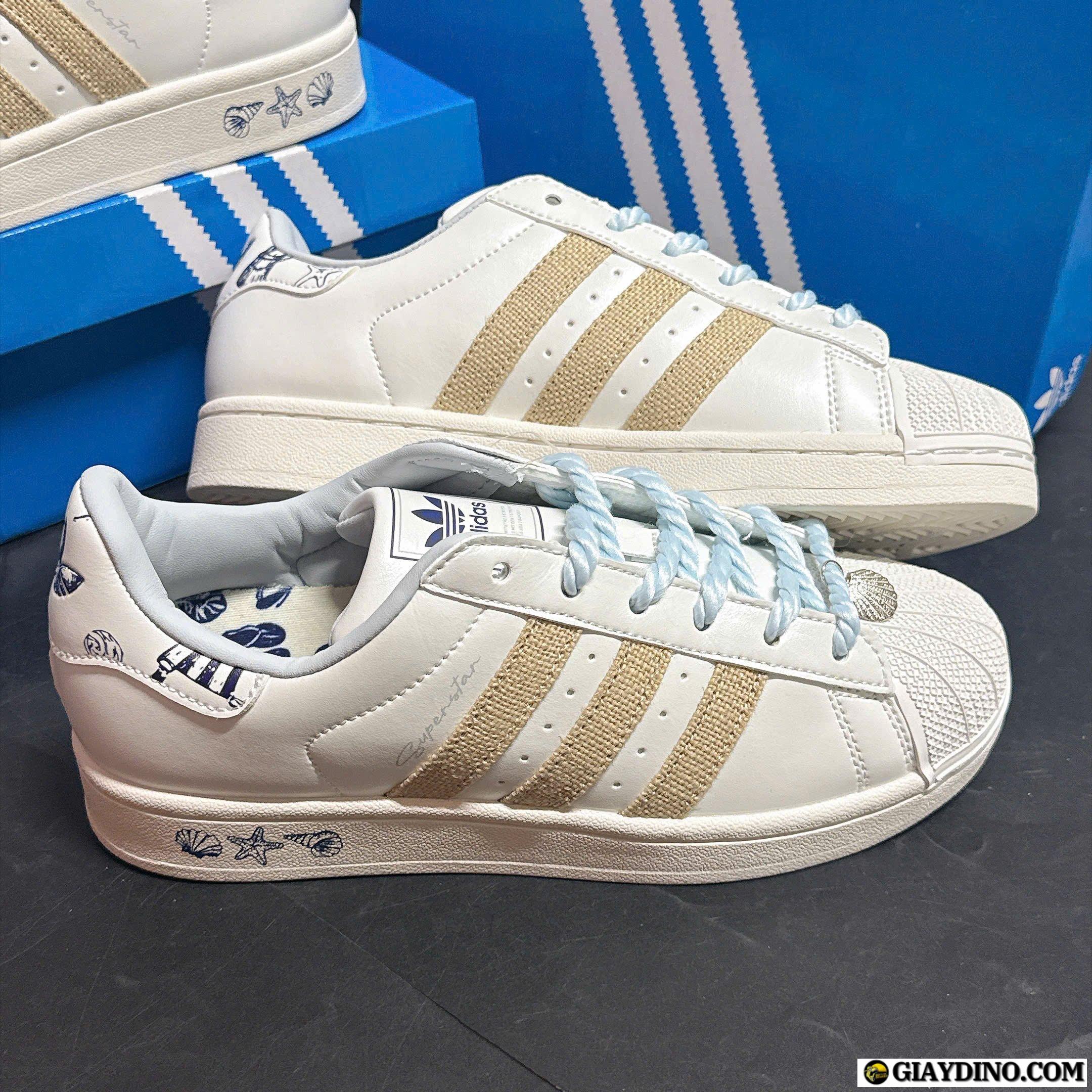 Giày Adidas Superstar II Pearl White Chuẩn Form Giày Adidas Superstar II Pearl White Chuẩn Form