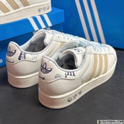 Giay Adidas Superstar II Pearl White Cream Blue Giày Adidas Superstar II Pearl White Cream Blue