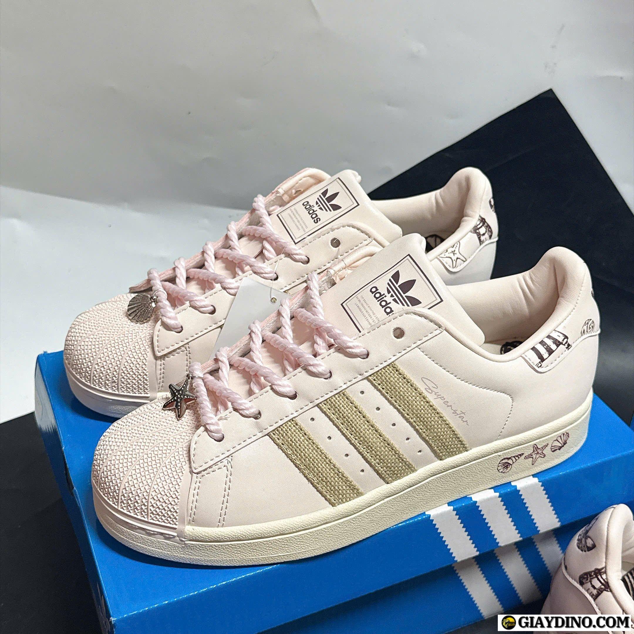 Giày Adidas Superstar II Pink Pastel Brown Full Box Giày Adidas Superstar II Pink Pastel Brown Full Box